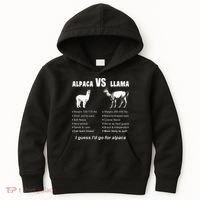 Funny Animal Facts Differences Llama Vs Alpaca Squad Lovers Kids Hoodie thumb 0