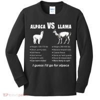 Funny Animal Facts Differences Llama Vs Alpaca Squad Lovers Kids Long Sleeve Shirt thumb 0