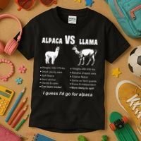 Funny Animal Facts Differences Llama Vs Alpaca Squad Lovers Kids T-Shirt thumb 3
