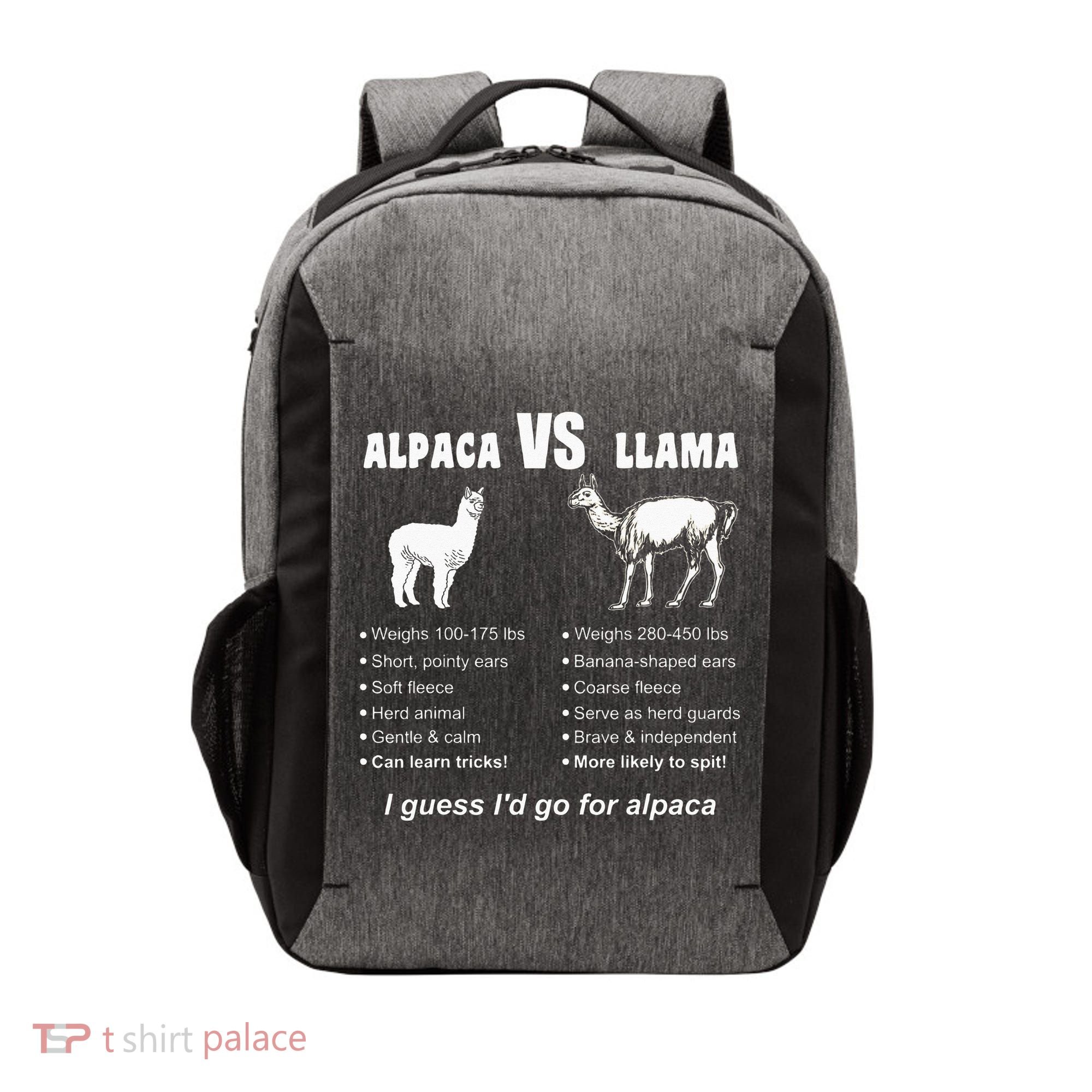 Funny Animal Facts Differences Llama Vs Alpaca Squad Lovers Vector Backpack