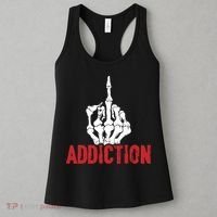 Fuck Addiction Funny Middle Finger Alcohol Drug Women's Tank Top thumb 3