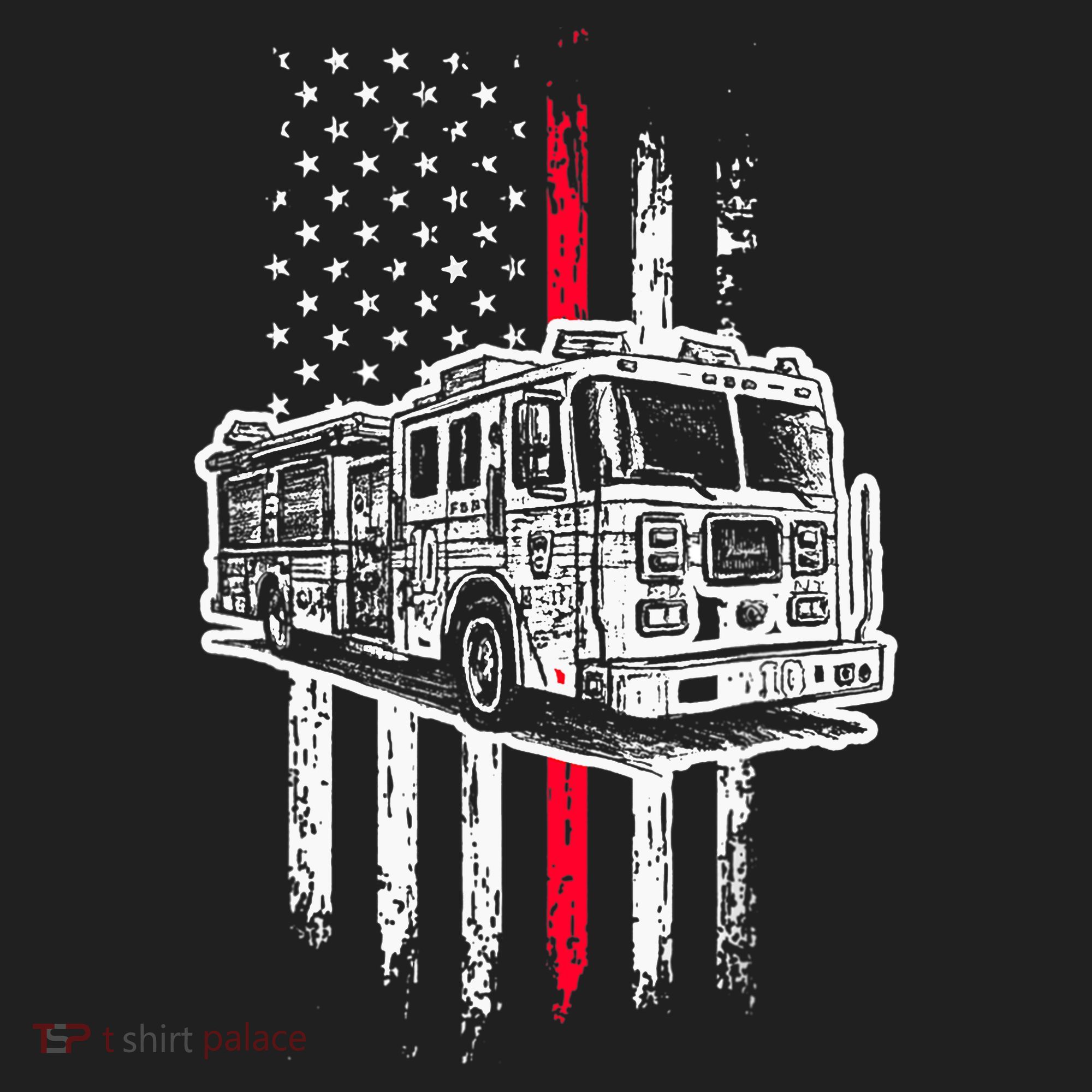 Fireman American Flag Firefighter Fire Truck Tumbler