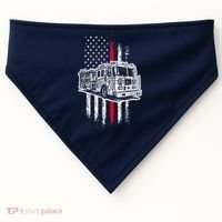 Fireman American Flag Firefighter Fire Truck USA-Made Doggie Bandana thumb 0