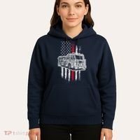 Fireman American Flag Firefighter Fire Truck Hoodie thumb 5