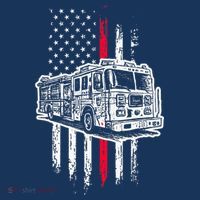 Fireman American Flag Firefighter Fire Truck Women's Hoodie thumb 2