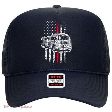 Fireman American Flag Firefighter Fire Truck Hat
