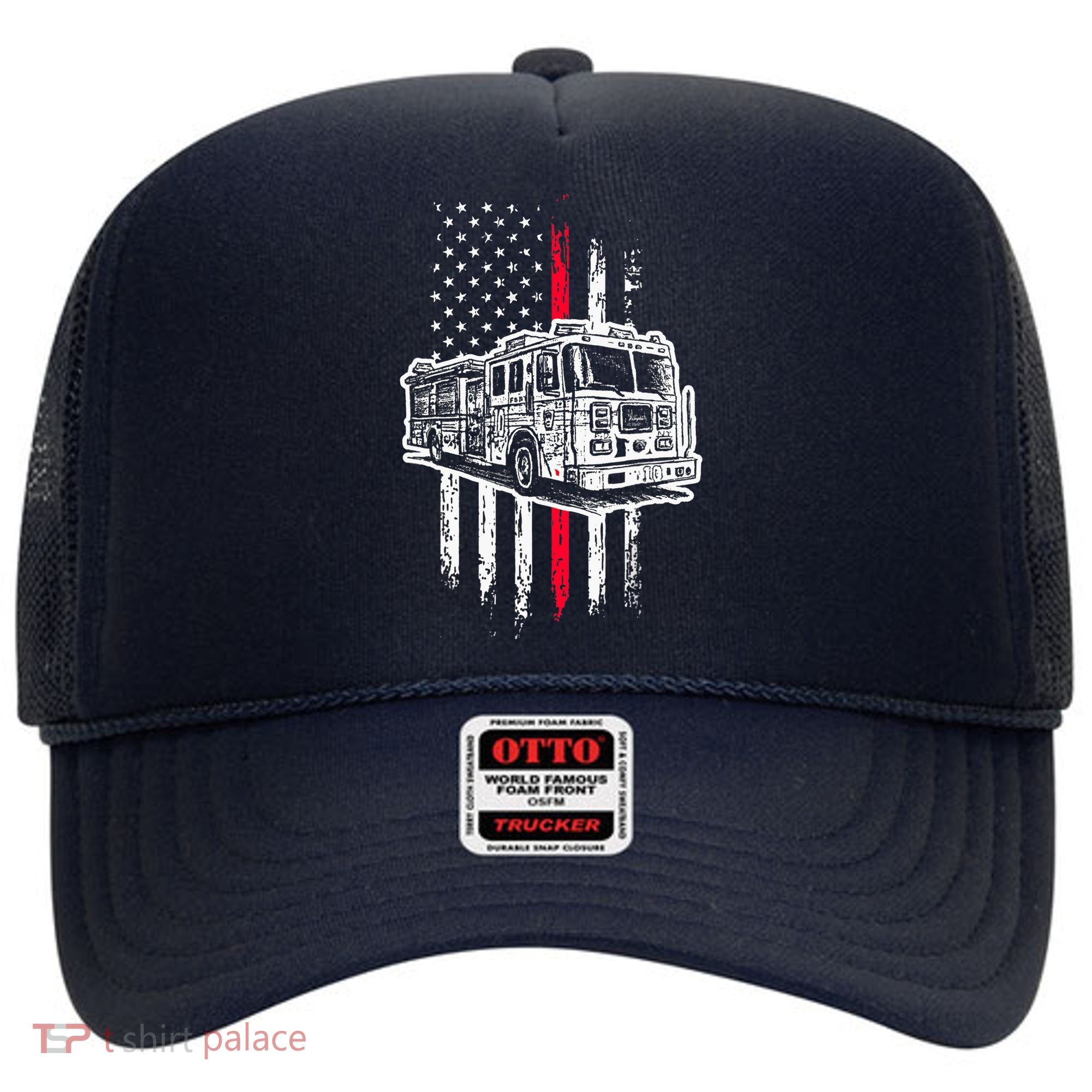 Fireman American Flag Firefighter Fire Truck Hat