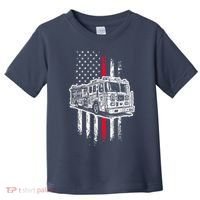 Fireman American Flag Firefighter Fire Truck Toddler T-Shirt thumb 0