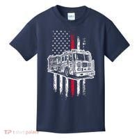 Fireman American Flag Firefighter Fire Truck Kids T-Shirt thumb 0