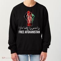 Free Afghanistan Fist Arabic Writing Women's Sweatshirt thumb 0