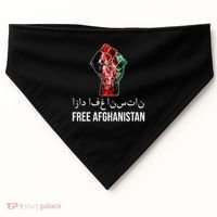 Free Afghanistan Fist Arabic Writing USA-Made Doggie Bandana thumb 0