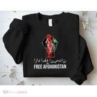 Free Afghanistan Fist Arabic Writing Sweatshirt thumb 2