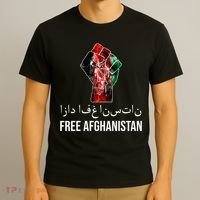 Free Afghanistan Fist Arabic Writing T-Shirt thumb 3