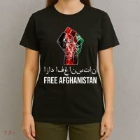 Free Afghanistan Fist Arabic Writing T-Shirt thumb 4