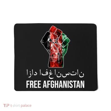 Free Afghanistan Fist Arabic Writing Mousepad