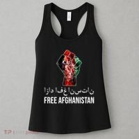 Free Afghanistan Fist Arabic Writing Women's Tank Top thumb 3