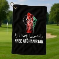 Free Afghanistan Fist Arabic Writing Golf Towel thumb 1