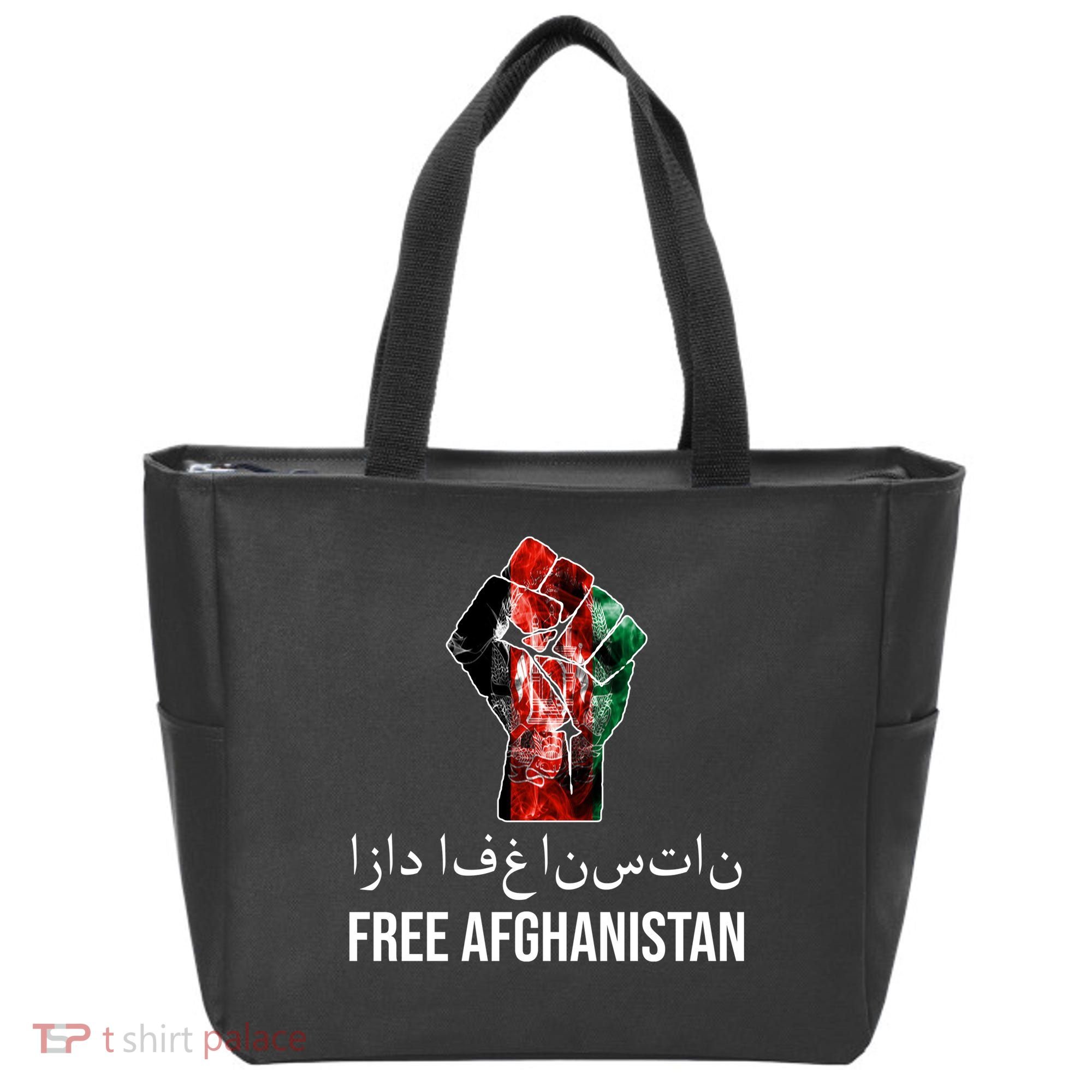 Free Afghanistan Fist Arabic Writing Tote Bag