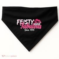 Feisty And Fabulous Since 1975 50th Birthday USA-Made Doggie Bandana thumb 0