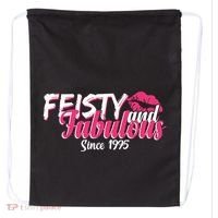 Feisty And Fabulous Since 1975 50th Birthday Drawstring Bag thumb 0