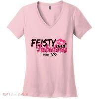 Feisty And Fabulous Since 1975 50th Birthday Women's V-Neck T-Shirt thumb 0