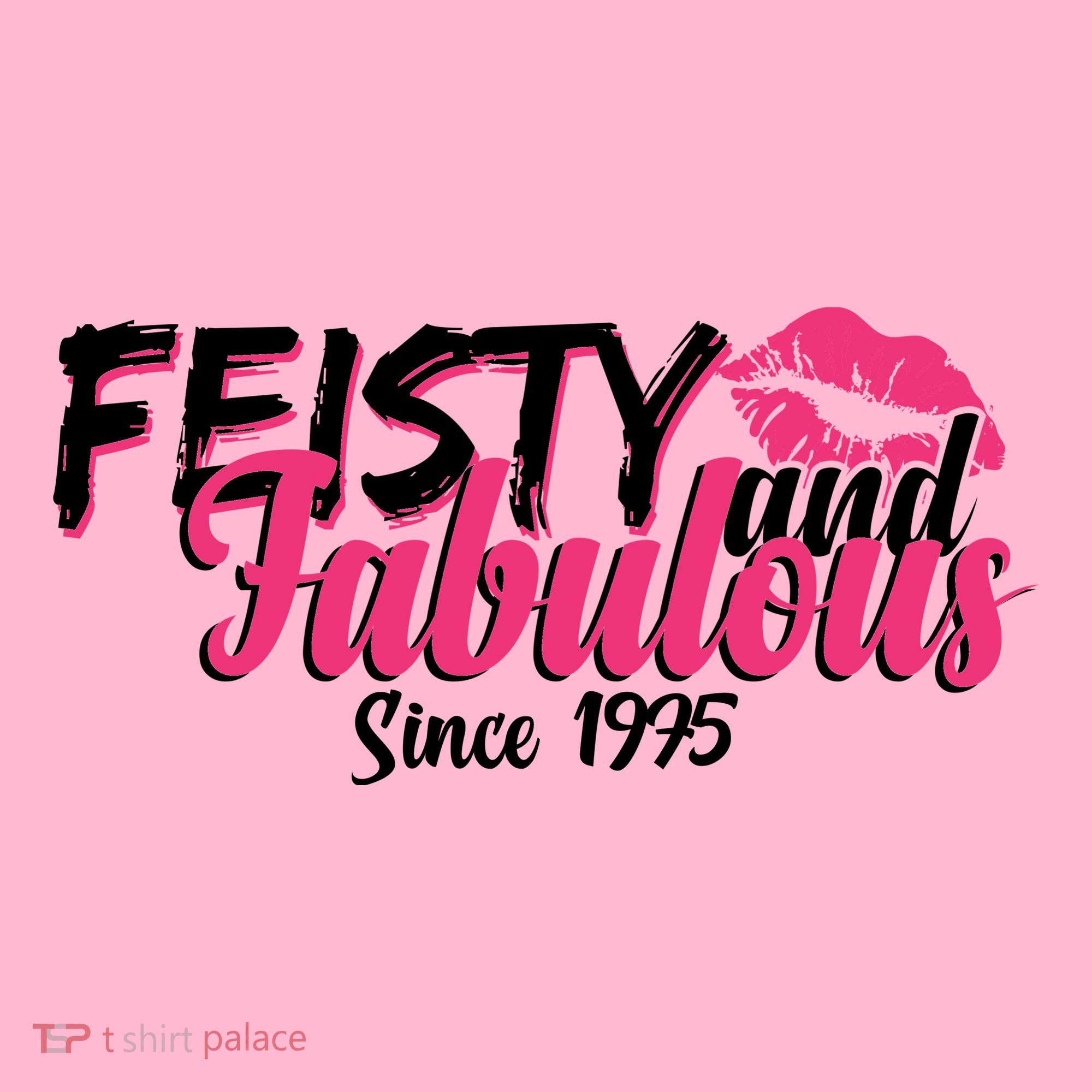 Feisty And Fabulous Since 1975 50th Birthday Women's V-Neck T-Shirt