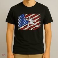 Fencing American Flag Fencer USA Foil Epee Saber Patriotic T-Shirt thumb 3