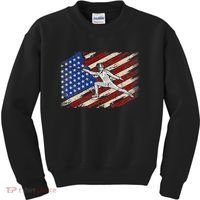 Fencing American Flag Fencer USA Foil Epee Saber Patriotic Kids Sweatshirt thumb 0