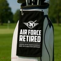 Funny Air Force Retired | Military Veteran Golf Towel thumb 2