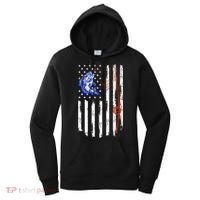 Fishing American Flag 4th Of July Usa Patriotic Fish Lover Gift Women's Hoodie thumb 0