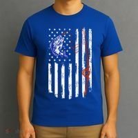 Fishing American Flag 4th Of July Usa Patriotic Fish Lover Gift T-Shirt thumb 3