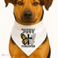 Forgiven and Funny Christian  for Jesus Lovers USA-Made Doggie Bandana thumb 1