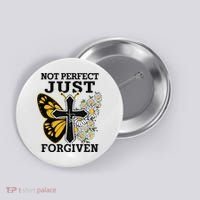Forgiven and Funny Christian  for Jesus Lovers Button thumb 0