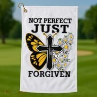 Forgiven and Funny Christian  for Jesus Lovers Golf Towel thumb 1