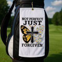 Forgiven and Funny Christian  for Jesus Lovers Golf Towel thumb 2