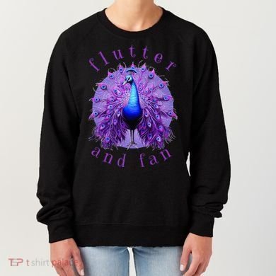 Flutter and Fan apparel peacock on glowing moon Women's Sweatshirt