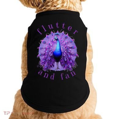 Flutter and Fan apparel peacock on glowing moon Doggie Tank