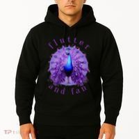 Flutter and Fan apparel peacock on glowing moon Hoodie thumb 2