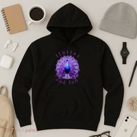 Flutter and Fan apparel peacock on glowing moon Hoodie thumb 3
