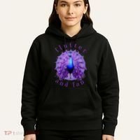 Flutter and Fan apparel peacock on glowing moon Hoodie thumb 5