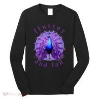 Flutter and Fan apparel peacock on glowing moon Long Sleeve Shirt thumb 0