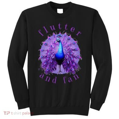 Flutter and Fan apparel peacock on glowing moon Sweatshirt