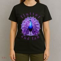 Flutter and Fan apparel peacock on glowing moon T-Shirt thumb 4