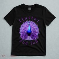 Flutter and Fan apparel peacock on glowing moon T-Shirt thumb 5
