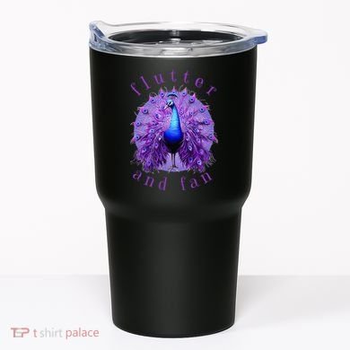 Flutter and Fan apparel peacock on glowing moon Tumbler