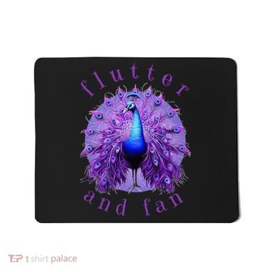 Flutter and Fan apparel peacock on glowing moon Mousepad