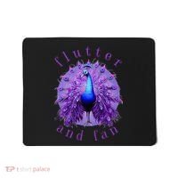 Flutter and Fan apparel peacock on glowing moon Mousepad thumb 0