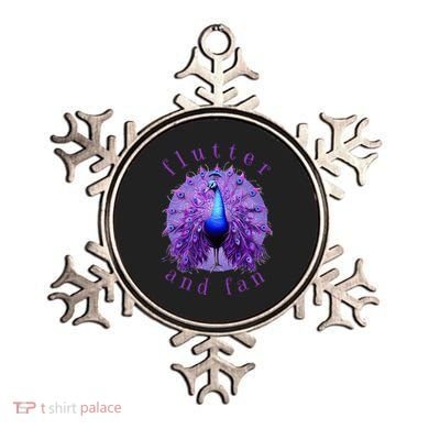 Flutter and Fan apparel peacock on glowing moon Ornament