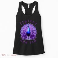 Flutter and Fan apparel peacock on glowing moon Women's Tank Top thumb 0