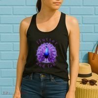 Flutter and Fan apparel peacock on glowing moon Women's Tank Top thumb 2